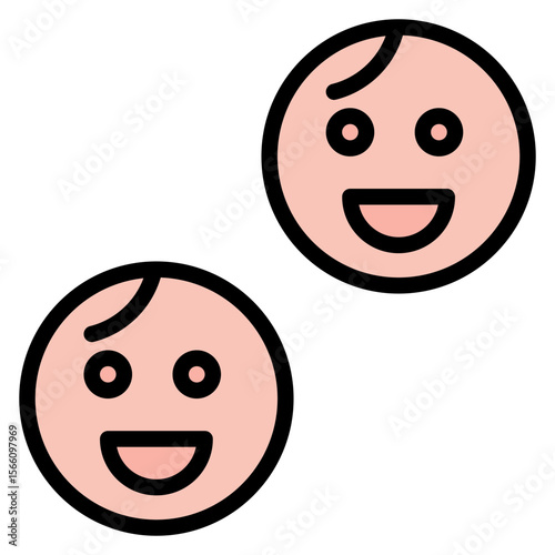 Happy Faces icon vector image. Can be used for Daycare.