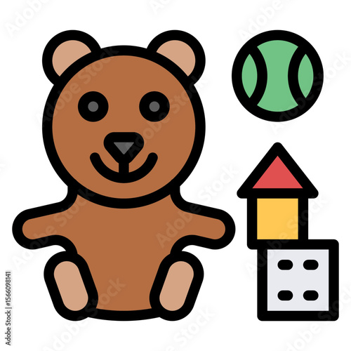 Toys and Games icon vector image. Can be used for Daycare.