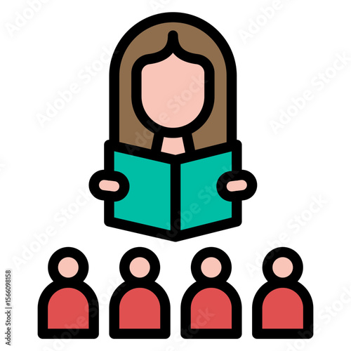 Storytime icon vector image. Can be used for Daycare.