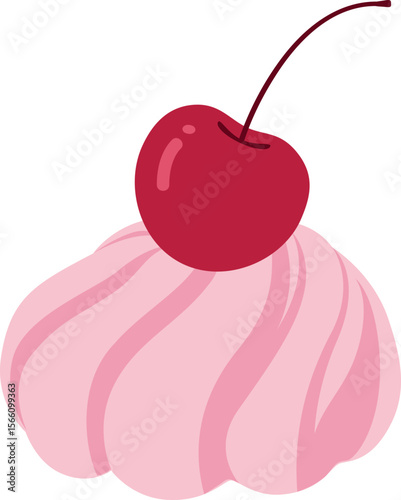 생크림 휘핑 크림 체리