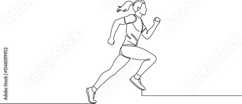 Silhouette of a running woman vector illustration with a dancer's grace