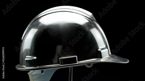 Polished hard hat against dark background