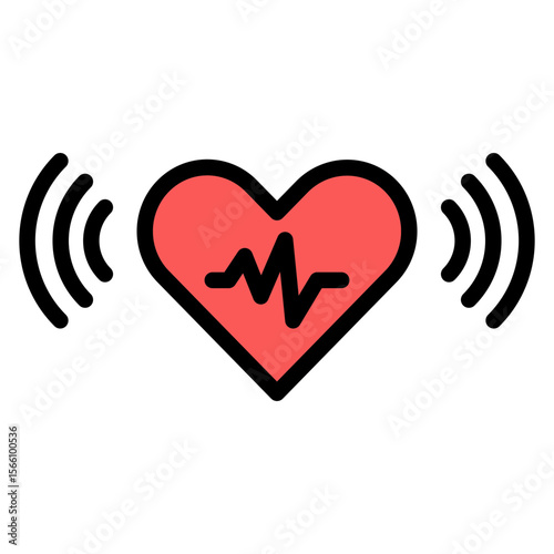 Heart Sound icon vector image. Can be used for Cardiology.