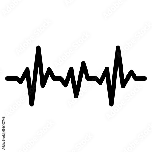 Pulse icon vector image. Can be used for Cardiology.
