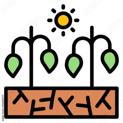 Dry Soil icon vector image. Can be used for Water Crisis.
