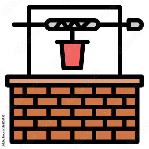 Empty Well icon vector image. Can be used for Water Crisis.