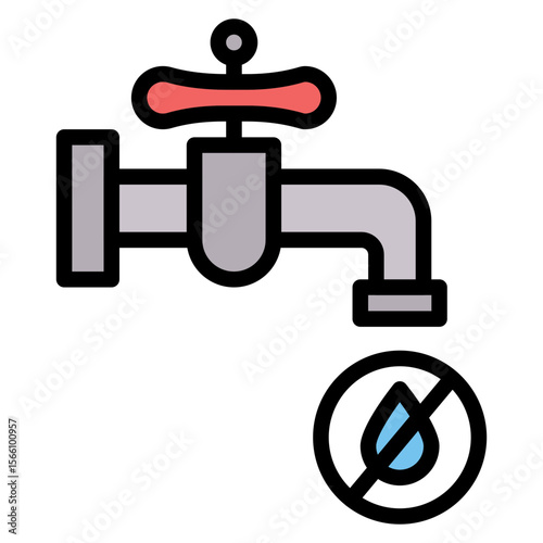 Faucet Off icon vector image. Can be used for Water Crisis.