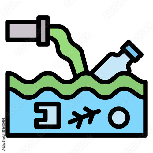 Water Pollution icon vector image. Can be used for Water Crisis.