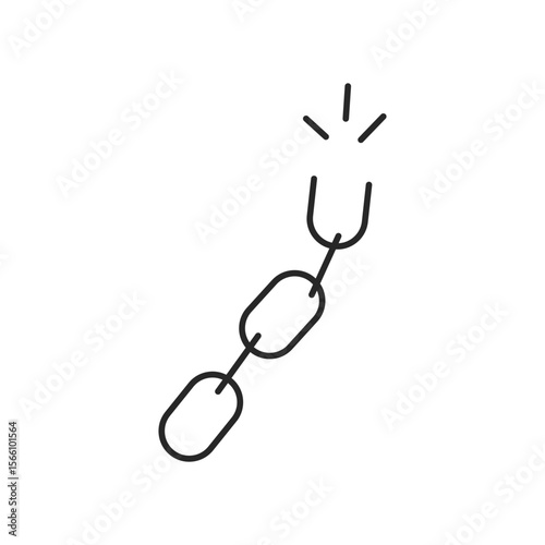 Broken Chain Link Symbolizing Freedom and Disconnection