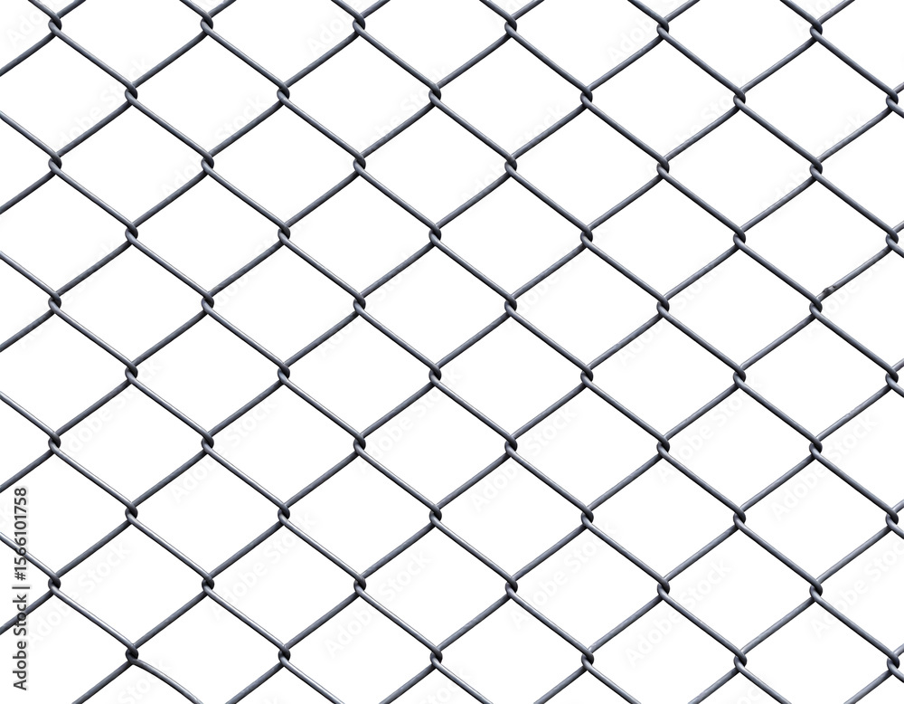 Fototapeta premium A sturdy metal chain-link fence creates a strong barrier with its intricate diamond pattern.