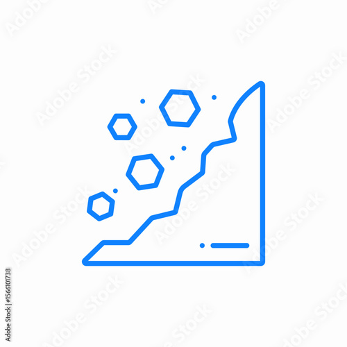 ladslide fall stones icon sign vector