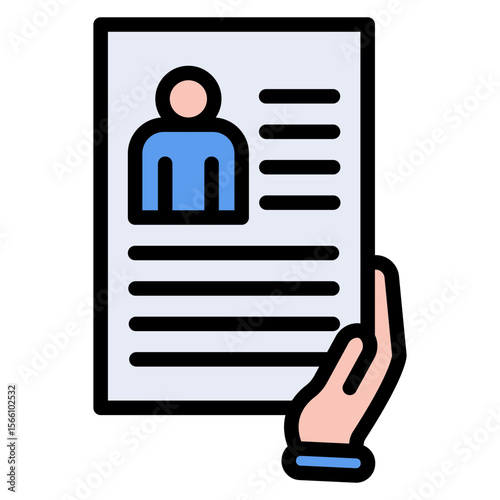 Hand with Resume icon vector image. Can be used for Job Fair.