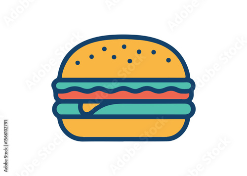 Burger Vector, Burger Icon Illustration