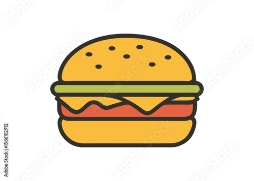 Burger Vector, Burger Icon Illustration
