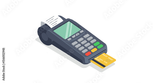 Credit card payment vector illustration in isometric style for finance design