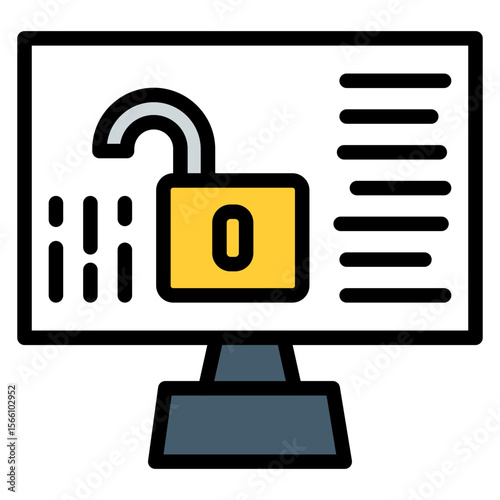 Data Breach icon vector image. Can be used for Business Risks.