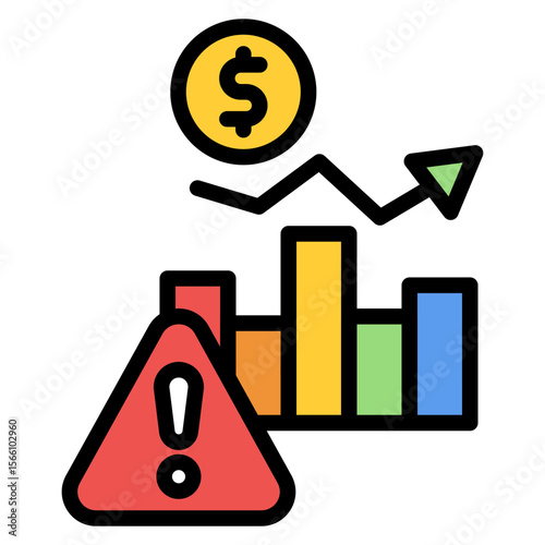 Economic Inflation icon vector image. Can be used for Business Risks.