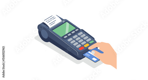 Contactless payment vector illustration: shopping concept for modern retail design, flat style
