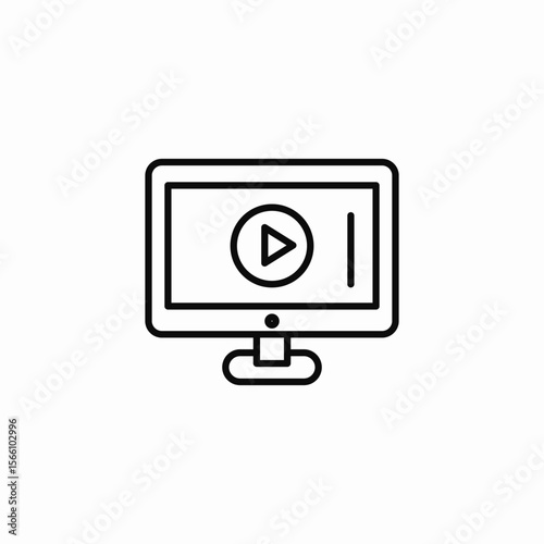 screen monitor playing icon sign vector