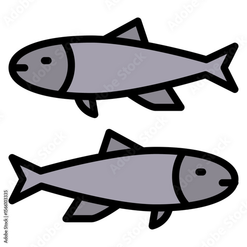 Anchovy icon vector image. Can be used for Fish and Seafood.