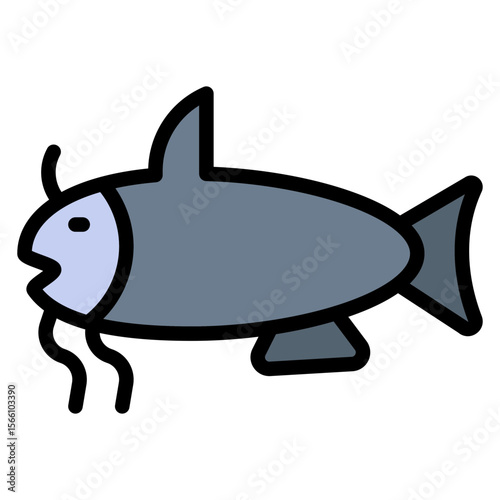 Catfish icon vector image. Can be used for Fish and Seafood.