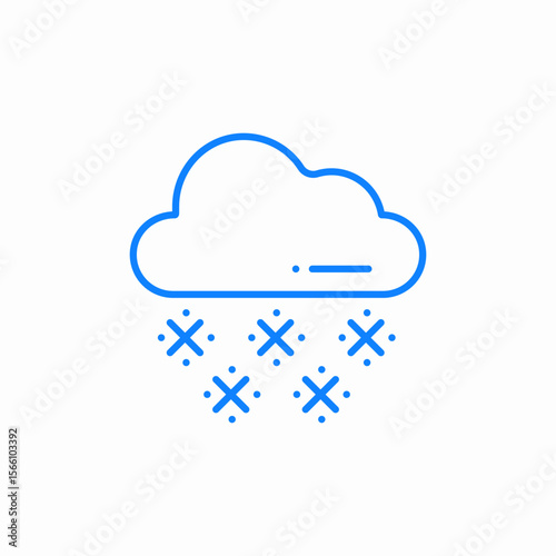 snow cloud snowing icon sign vector