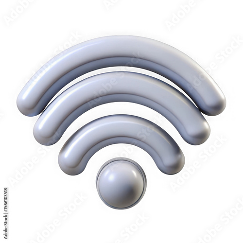 3d wifi symbol render isolated on transparent background