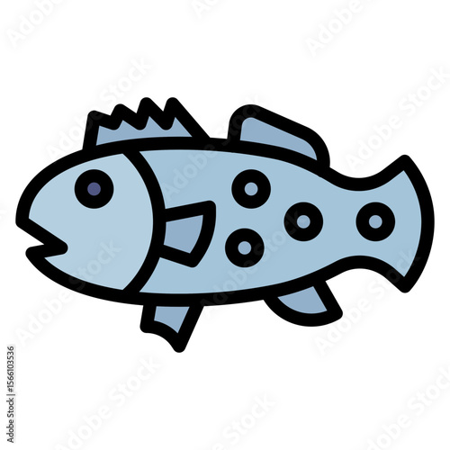 Grouper icon vector image. Can be used for Fish and Seafood.