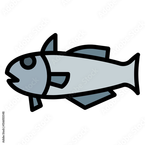 Haddock icon vector image. Can be used for Fish and Seafood.