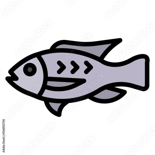 Tilapia icon vector image. Can be used for Fish and Seafood.