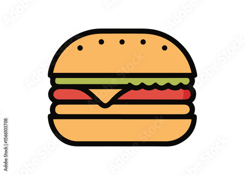 Burger Vector, Burger Icon Illustration