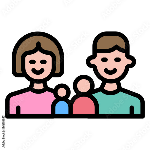 Family icon vector image. Can be used for Sun Protection.