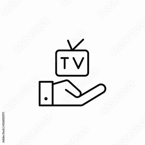 tv hand icon sign vector