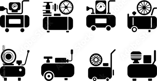 Air compressor icons pneumatic tool