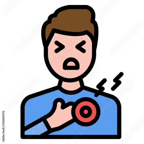 Chest Pain icon vector image. Can be used for Tuberculosis.