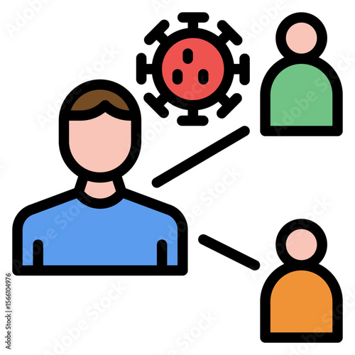 Contagion icon vector image. Can be used for Tuberculosis.