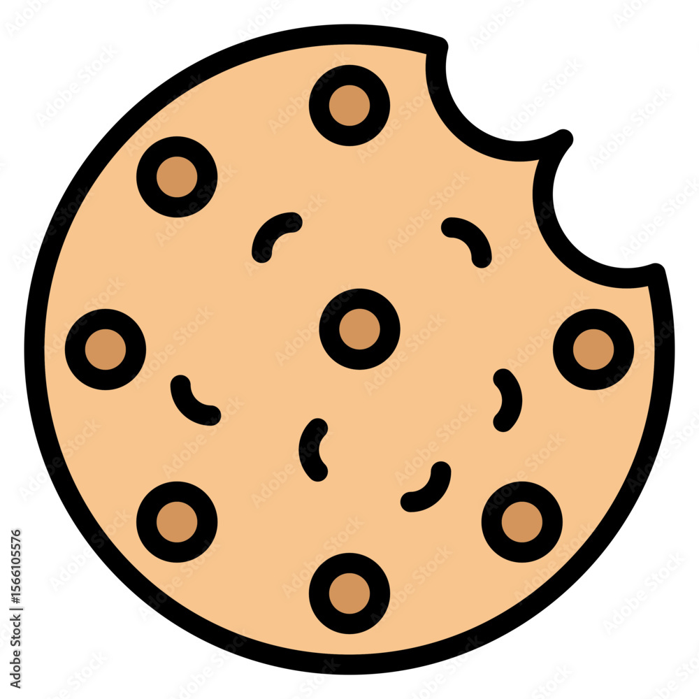 Obraz premium Oat Cookies icon vector image. Can be used for Brunch.