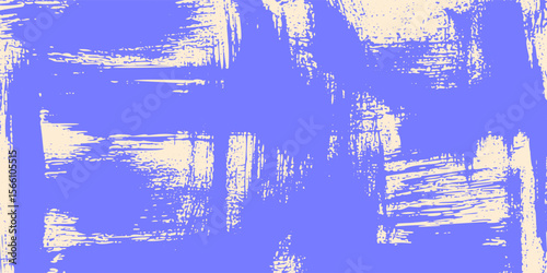 Curved grainy purple brush stroke with spray texture. Swirl or squiggle shaped bold brush stroke, thick wavy lines with rough grunge texture. Retro grainy background with scattered tiny dots and lines