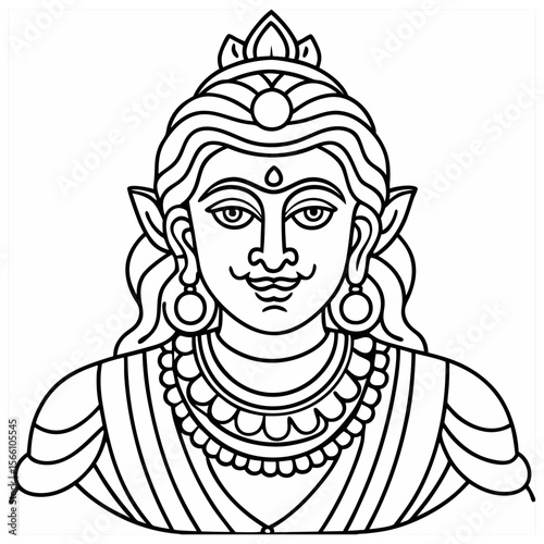 Janmashtami design outline Art & Illustration