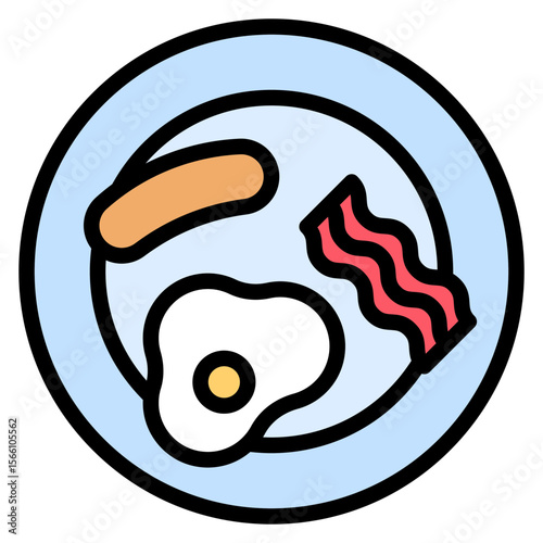 English Breakfast icon vector image. Can be used for Brunch.