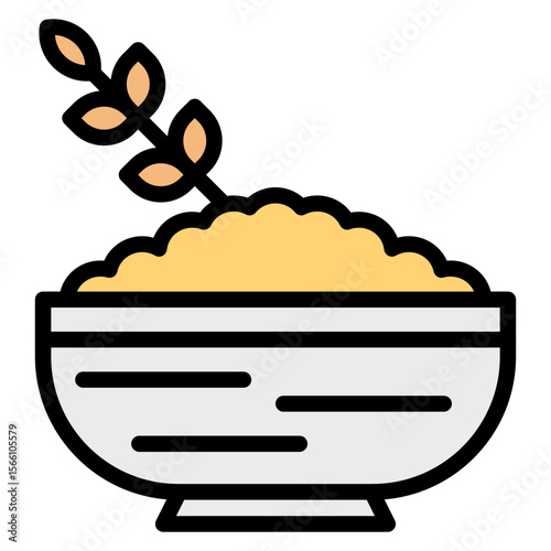 Oatmeal icon vector image. Can be used for Brunch.
