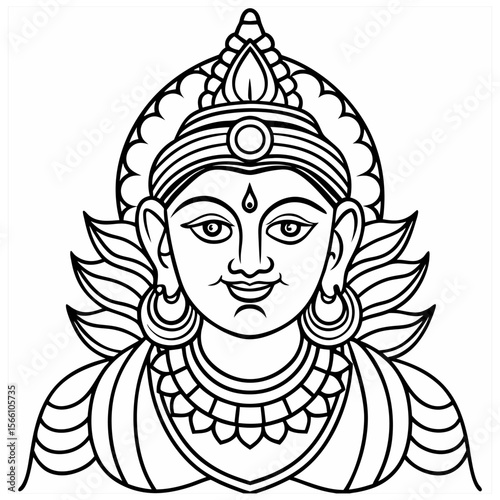 A vector of Janmashtami design outline Art & Illustration