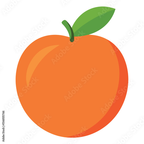 Flat peach vector, isolated, minimal fill and no outline, white background.eps