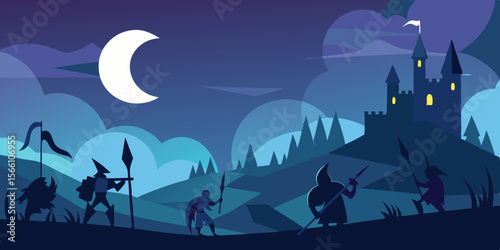 A Moonlit Battlefield Where Ghostly Knights Still Fight