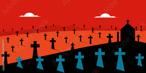 A Necropolis Of Thousands Of Graves Stretching Into Darkness
