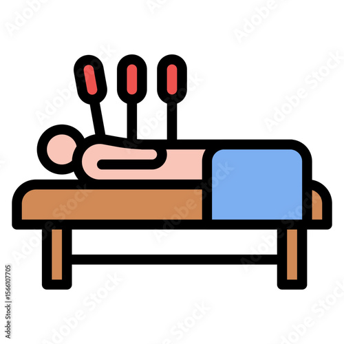 Acupuncture icon vector image. Can be used for Physical Wellbeing.