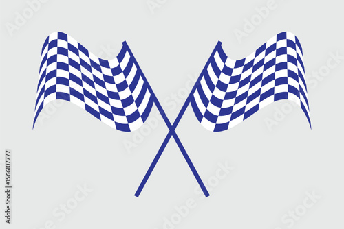 Two Race flag vector silhouette. Race flag sign and symbol. Checkered racing flag icon. eps 10