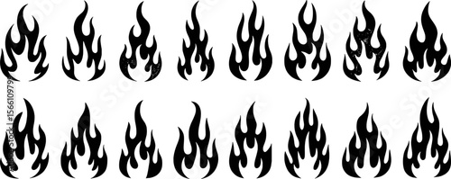 Black flames tribal design fire tattoo