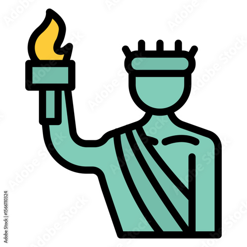 Liberty icon vector image. Can be used for World Refugee Day.