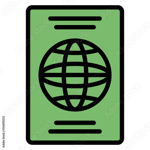Passport icon vector image. Can be used for World Refugee Day.
